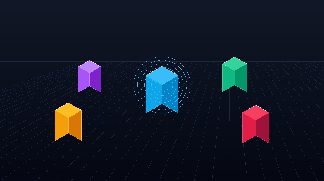 3D isometric design token cubes and semantic color palette matrix