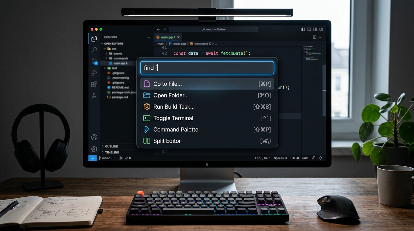 Command K spotlight modal with fuzzy search and keyboard shortcuts in web app