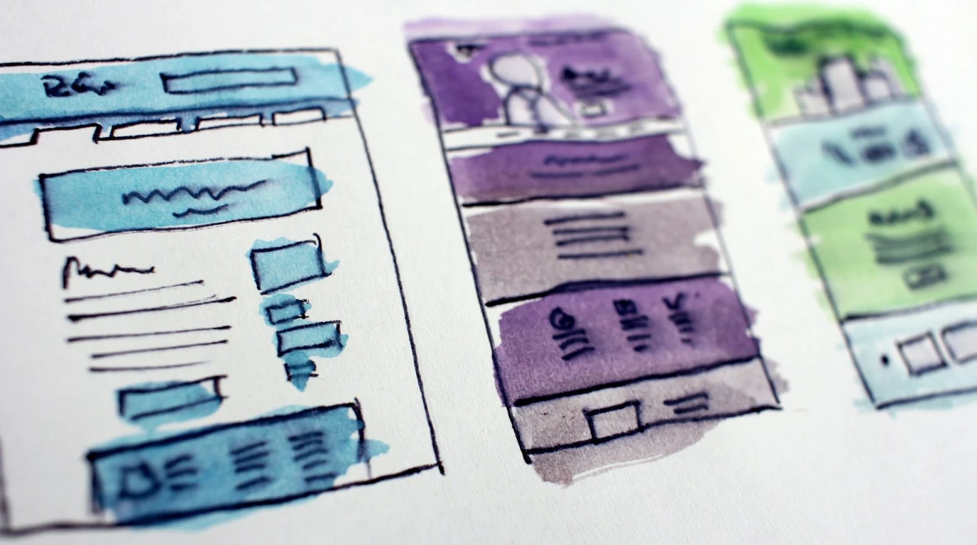 UX prototype wireframe sketches representing enterprise form validation and error state design