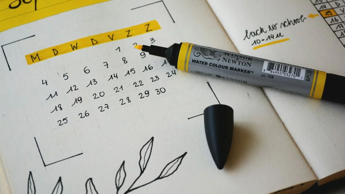Modern calendar scheduling interface and analytical time-series selection workflow on a desktop display